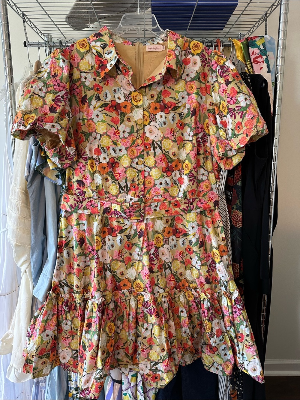 Ivy City Co Floral Virginia Dress with Puff Sleeves and Pockets - Picture 3 of 8